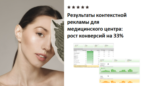 Результаты контекстной рекламы для медицинского центра: рост конверсий на 33%