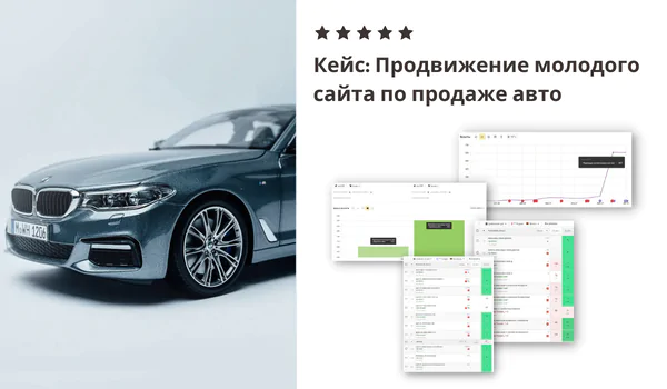 Кейс по продвижению нового сайта автомобильной тематики